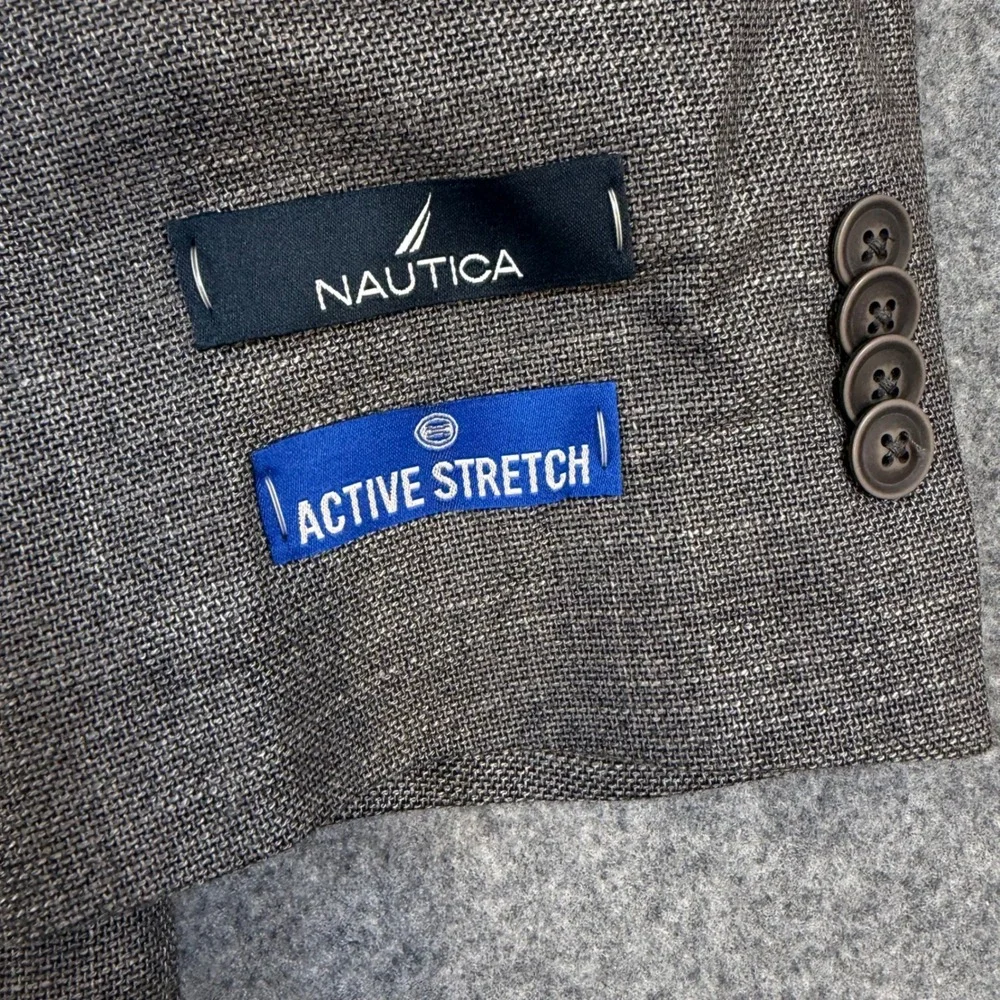 Nautica Mens Modern Fit Active Stretch Blazer Jacket Gray 48R NC656 JENSEN